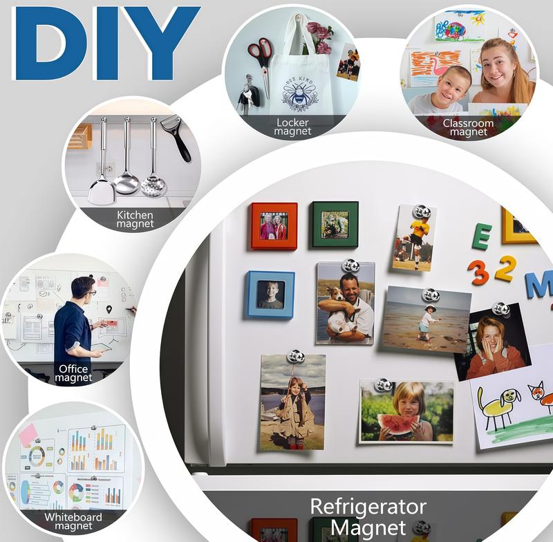 Fridge Magnets Refrigerator Whiteboard Small Strong Magnet Classroom Kitchen Accessories Decorative Locker Set Black Matte Office Calendar Refrigerador Magnetic Cute Crafts Homedecor