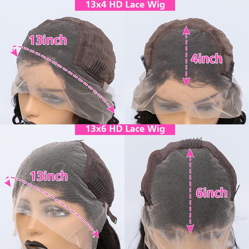 210Density Kinky Straight 13x6 Lace Front Human Hair Wigs For Women Brazilian Yaki Straight Transparent Lace Frontal Wig For Women