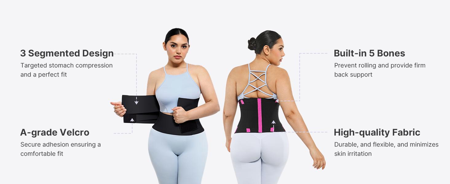 Shapellx NeoSweat Triple Constricting power Latex Waist Trainer Segmented Workout Shapewear Belts Creator