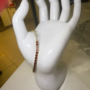 Half and half gold plated Ruby bracelet