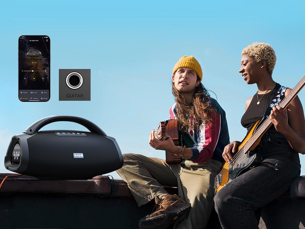 W-KING Flagship X20 Speaker, 330W Peak Loudest Boom Box, IP67 Waterproof Party Bluetooth Speaker with 7.5" Subwoofer, Massive Bass, Hi-Fi, Large Outdoor Wireless Speakers, EQ APP/Bass Boost/Fast Charge/24H/MIC&Guitar in/TF Weatherproof Loudspeaker System