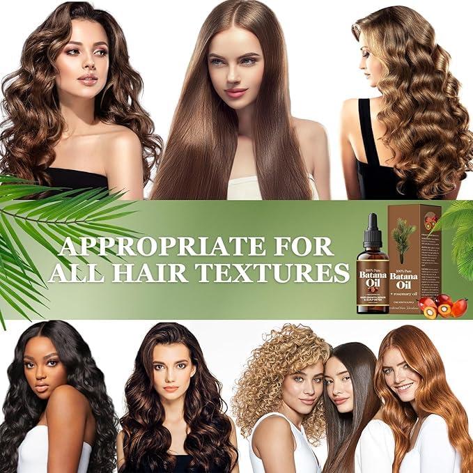 2PCS Batana Oil for Hair,Hair Oil with Rosemary for Hair Growth,for All Hair Types,Batana Hair Oil for Women and Man