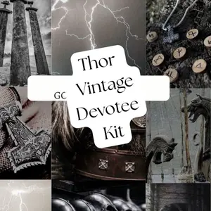 Thor Worship Vintage Bundle, Vintage Witchcraft Tools, Norse Paganism Mystery Bundle, Thor Devotee Worship Kit, Norse Pagan Witch