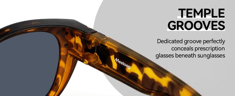 Meeloog Polarized Fit Over Sunglasses For Women, Trendy Round Tac SunGlasses Lightweight Wrap Around Shades ST0080 Gift Idea Brand Filter Effective Fashion Lens Flexible Antiglare Tri Acetate Cellulose Coating sunglasses women