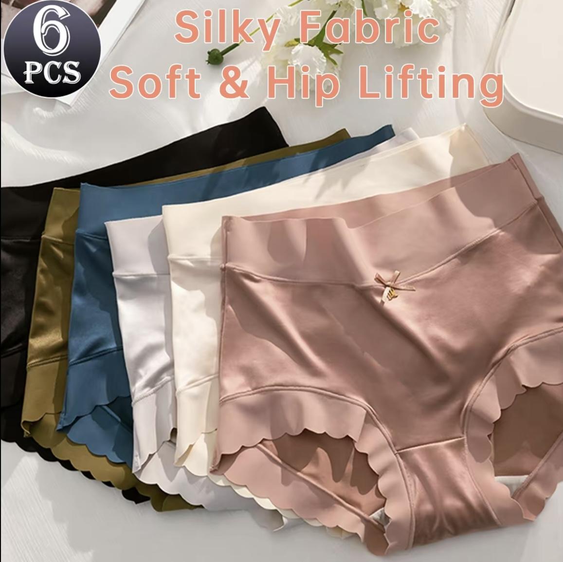 Mid Waist BreathableComfortable Soft Briefs,  Elastic Hip LiftingBriefs, Fit Everyday Wear Elegant & Stylish DesignWomen's Briefs,M-XXL innersy woman breathable seamless panty solid color  waist brief Plus Size -Waisted Cotton Underwear high