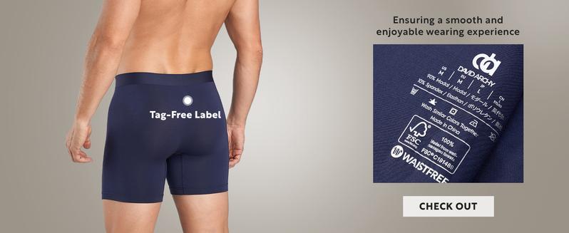 DAVID ARCHY Waistfree Seamless Waistband Mens Underwear 4 Pack Silky Soft Second Skin Modal Boxer Briefs  Underwear for Men Gifts Micro Modal Fabric with Vertical Fly and 3D Pouch Design