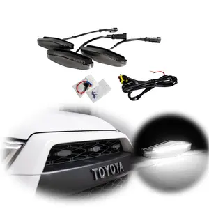 3PCS Smoked Lens Front Grille Running White LED Lights For Toyota 4Runner 2014 2015 2016 2017 2018 2019 2020 2021