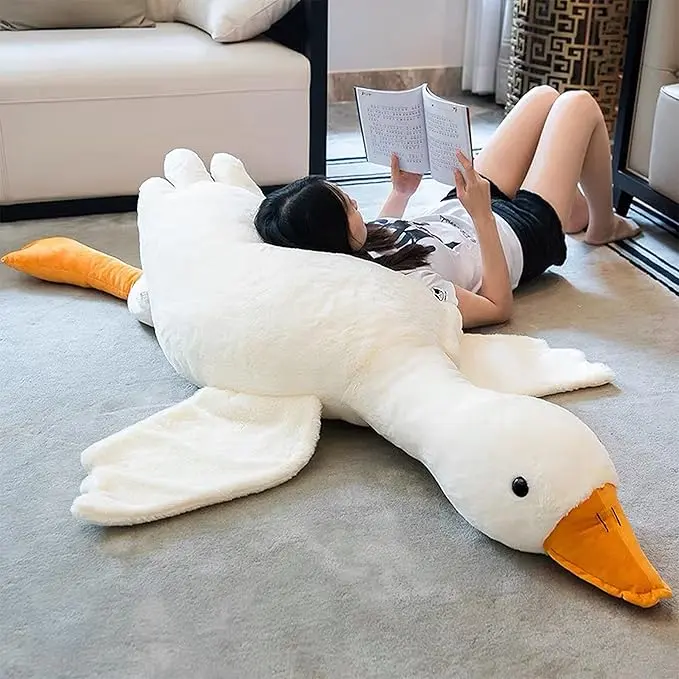 Oversized Squishy White Goose Plush Toy Ultra Pinchable Heirloom Toys, Decorative Soft Plush Gift for All Ages