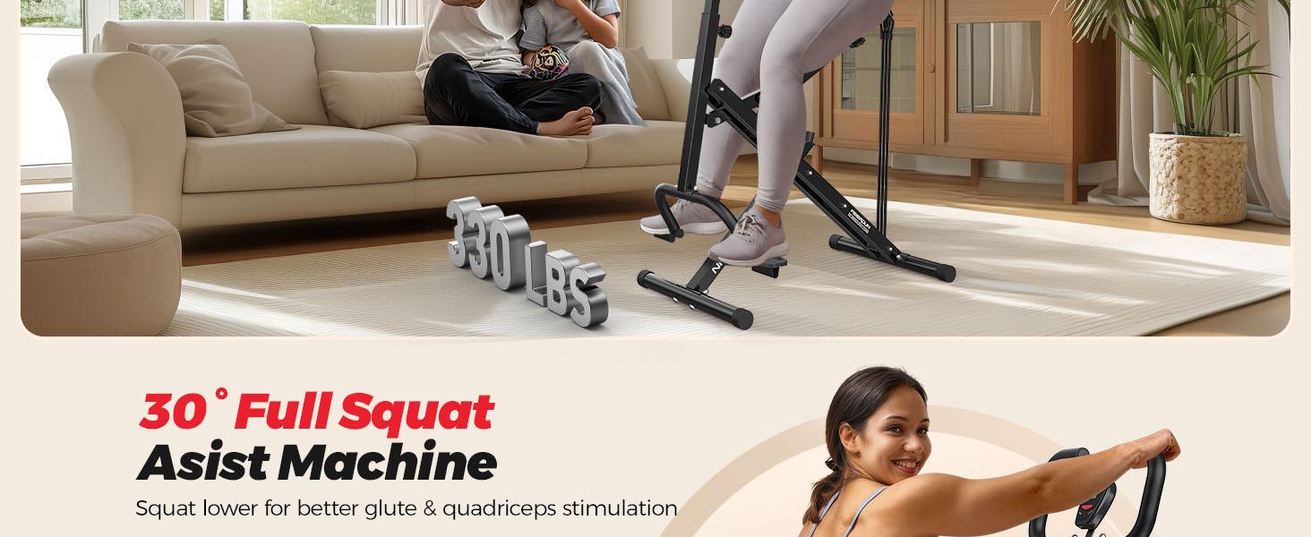 FEIERDUN Squat Machine for Home, 3 Resistance Levels, Glute Trainer & Rowing, Foldable, Easy Setup, 330 LBS Capacity, Full Body Workout, Strength & Balance #SpringStatements