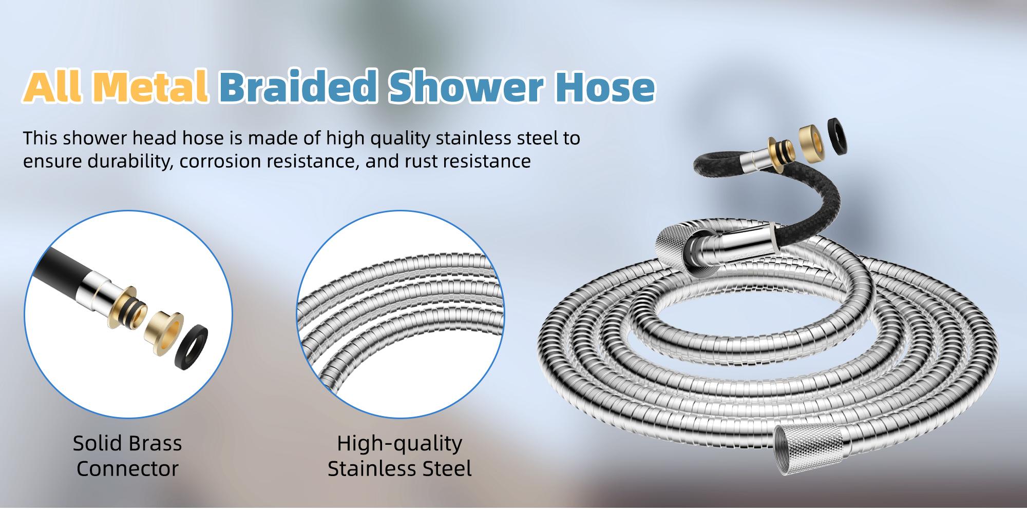 8" Luxurious Metal Rain Shower Head with Handheld, High Pressure Rainfall Shower Heads wih Extension Arm, Wide Dual Showerhead with Spray Combo, Bathroom Accessories, Chrome, Silver