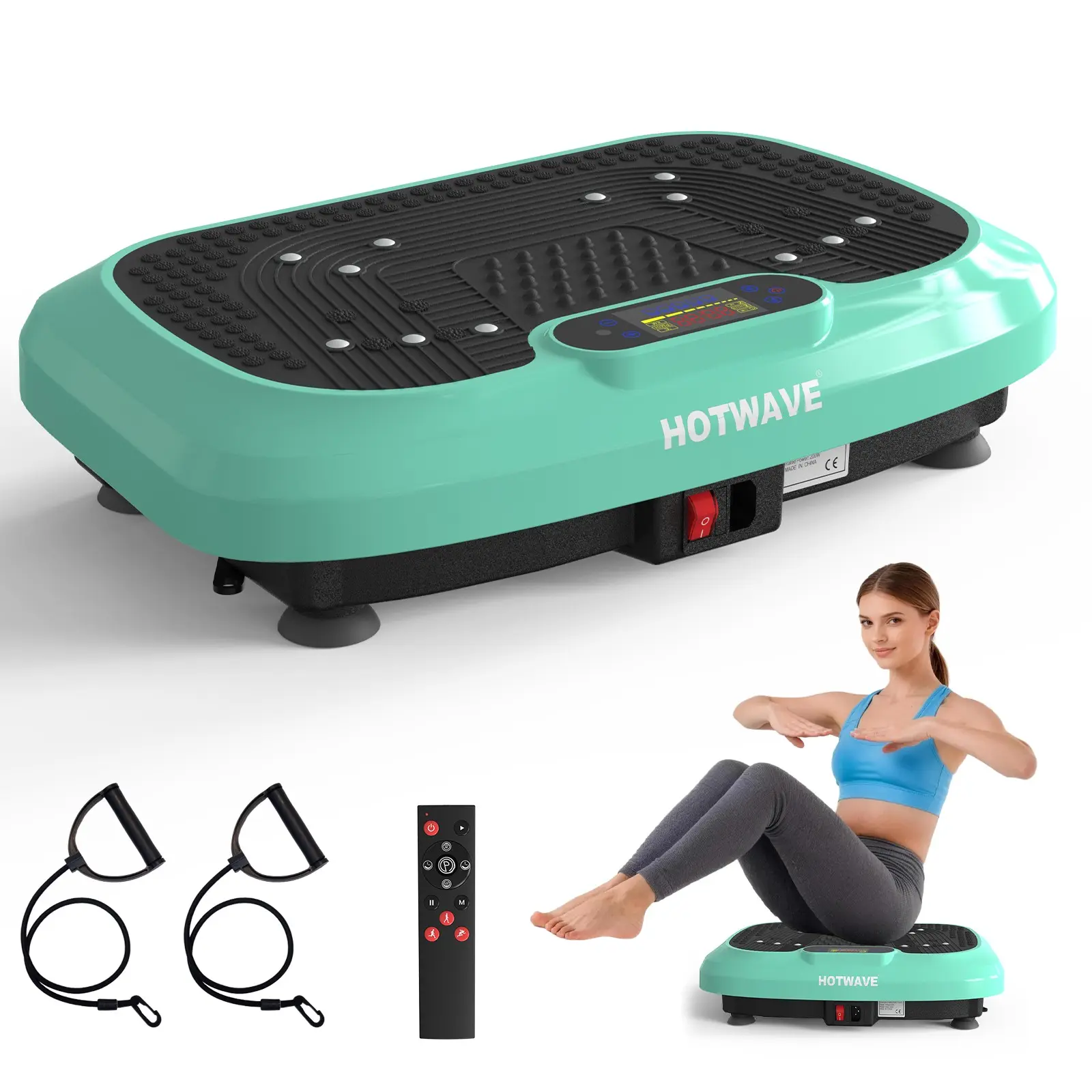 HOTWAVE Vibration Plate Exercise Machine - 450 LBS Capacity, 120 Speed Levels, 60Hz High Frequency Vibration Platform with Resistance Bands, Portable Indoor Home Workout Whole Body Workout Fitness Equipment, Indoor Fitness Equipment,Back To School tiktoks