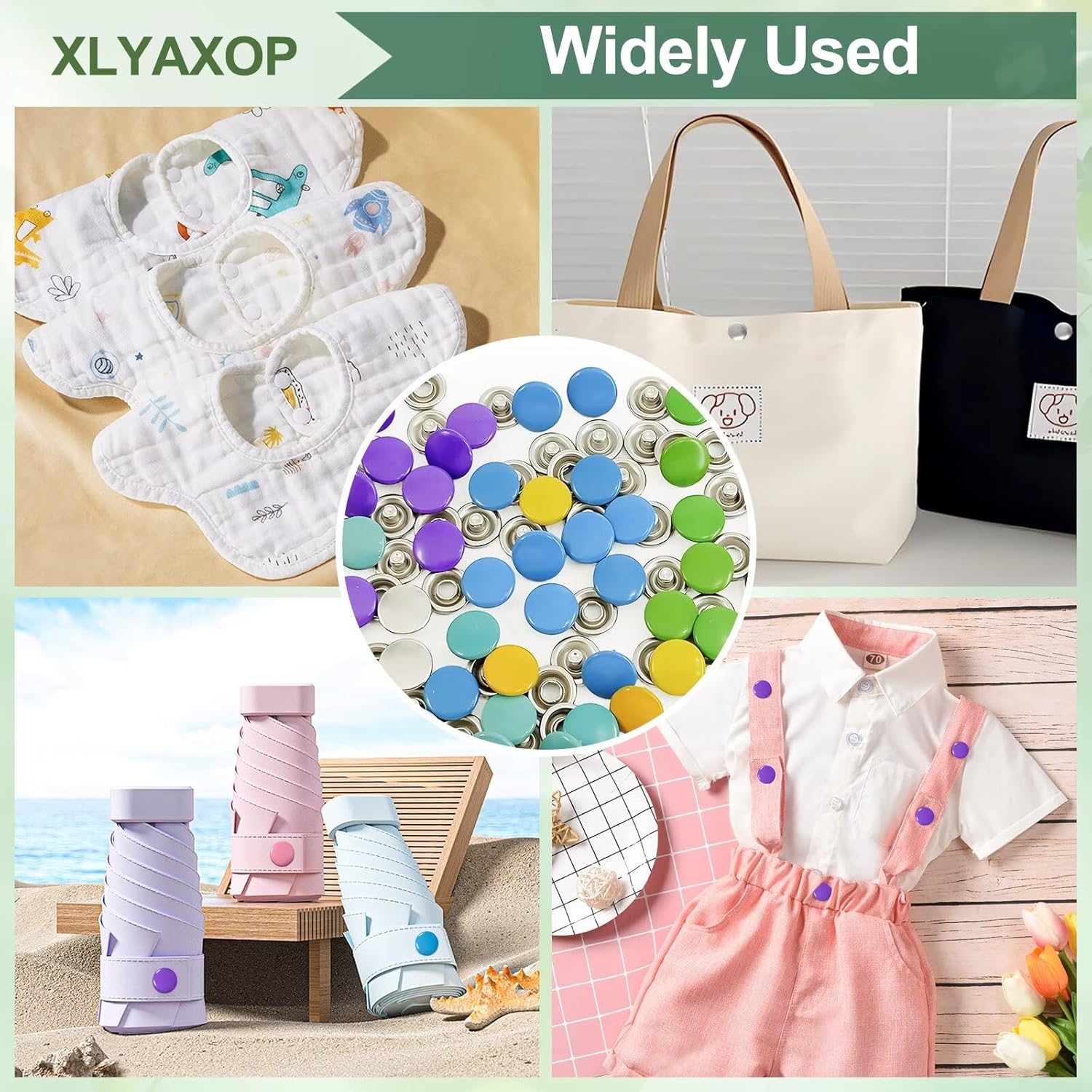 804 Count Snap Fasteners Tool Kit Hollow and Solid Metal Prong Snaps Buttons with Setting Tool for Clothing Crafting Sewing,Leather Snaps Buttons for Jeans Wears Bags