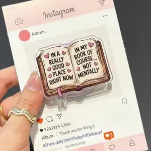 Funny Book Lover Quote MagSafe Phone Grip – Magnetic Pop Socket & Kickstand – Reader Gift