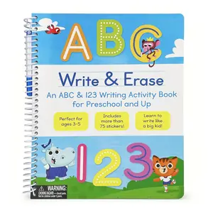 Write & Erase ABC & 123 Workbook | Wipe-Clean Letter & Number Tracing for Preschool Kids Ages 3–5 | Early Learning Activity Book - Spiral-bound