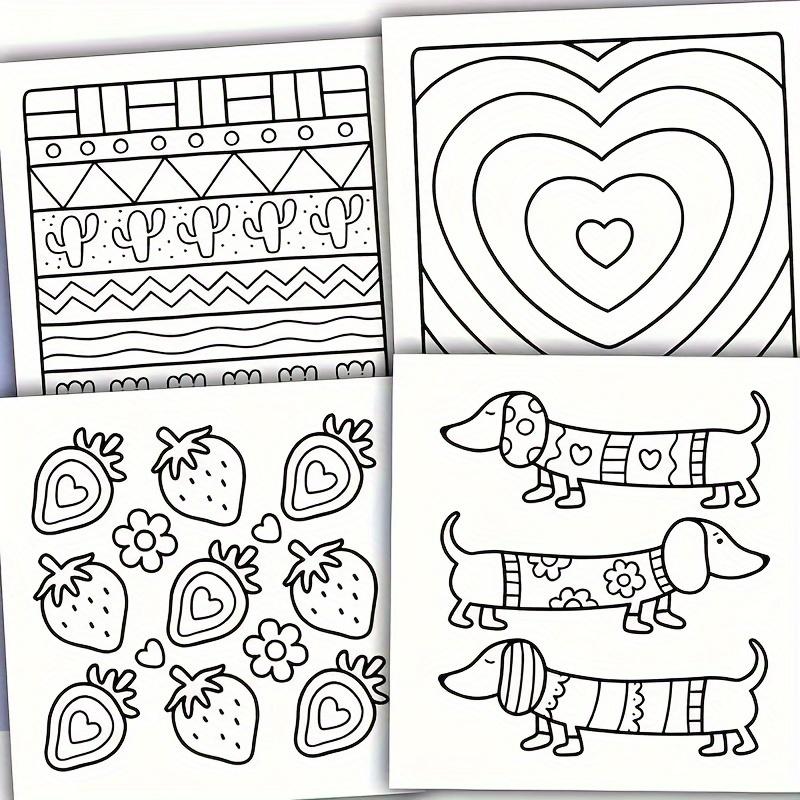 3PCS Coloring Book for Adults and Teens, Super Cute Designs, Hygge Spaces for Relaxation