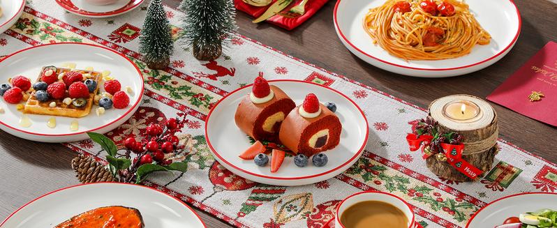 MALACASA Santa Claus / Christmas Tree 30-Piece Dinnerware Set (Service for 6) - New and Improved- Fine Earthenware Holiday Dinner Set - Microwave & Dishwasher Safe Winter Holiday