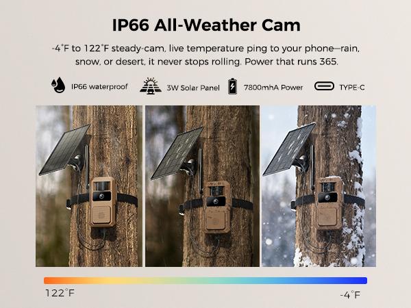 4G LTE Solar Powered Game Camera HC73S– 48MP Ultra-HD Image 2K Live Video, WiFi Not Supported, Remote APP Controlled, WaterProof, Motion Activated, Night Vision (Data refill is required for Unlimited 4G data usage) Outdoor