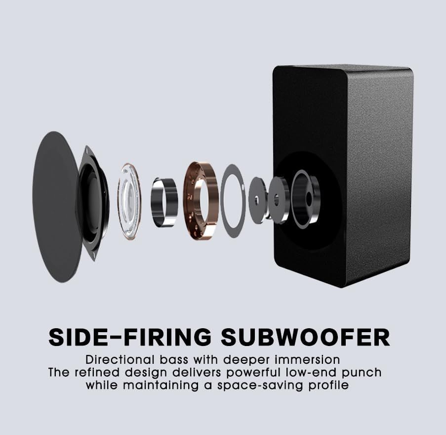 2.1 CH Sound Bar with Subwoofer, 31" Soundbar for Smart TV with HDMI, Optical, AUX, Bluetooth, USB - Surround Sound System