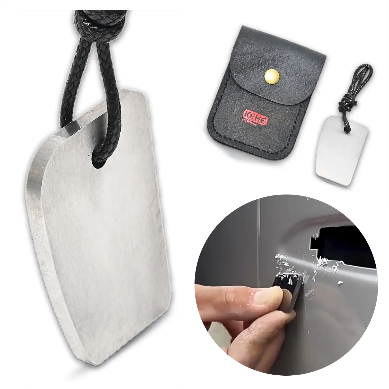 Multi-Size Tungsten Denibbing Scraper Set, Car Repair Tools for Auto Body Paint Repair - Removes Paint Runs, Dust Nibs, Uneven Surfaces (0.98"-1.89") for Cars, Trucks, DIY Detailing