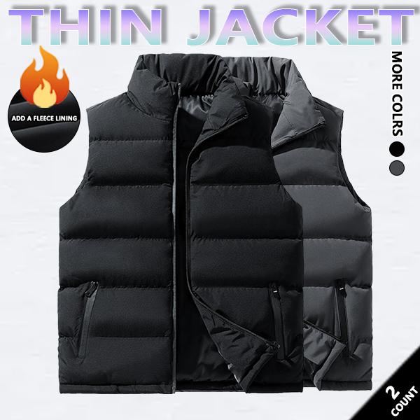 Mens Vest Jacket Warm Sleeveless Jackets Winter Waterproof Zipper Coat Autumn Stand-up Collar Casual Waistcoat Brand ClothingPlease check the size chart before purchasing.