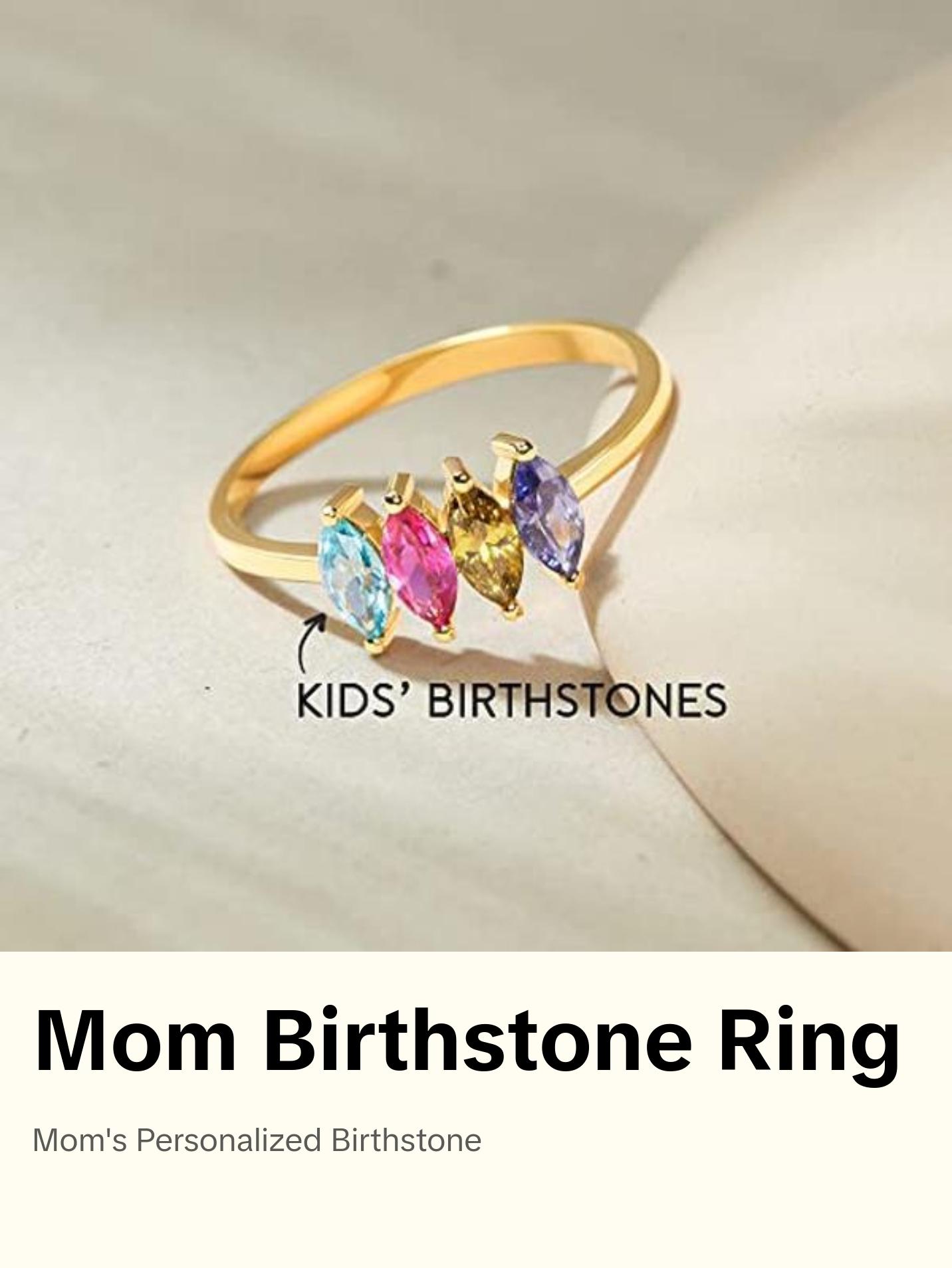 Personalized Mom Birthstone Ring, Birthstone Jewelry,Family Birthstone