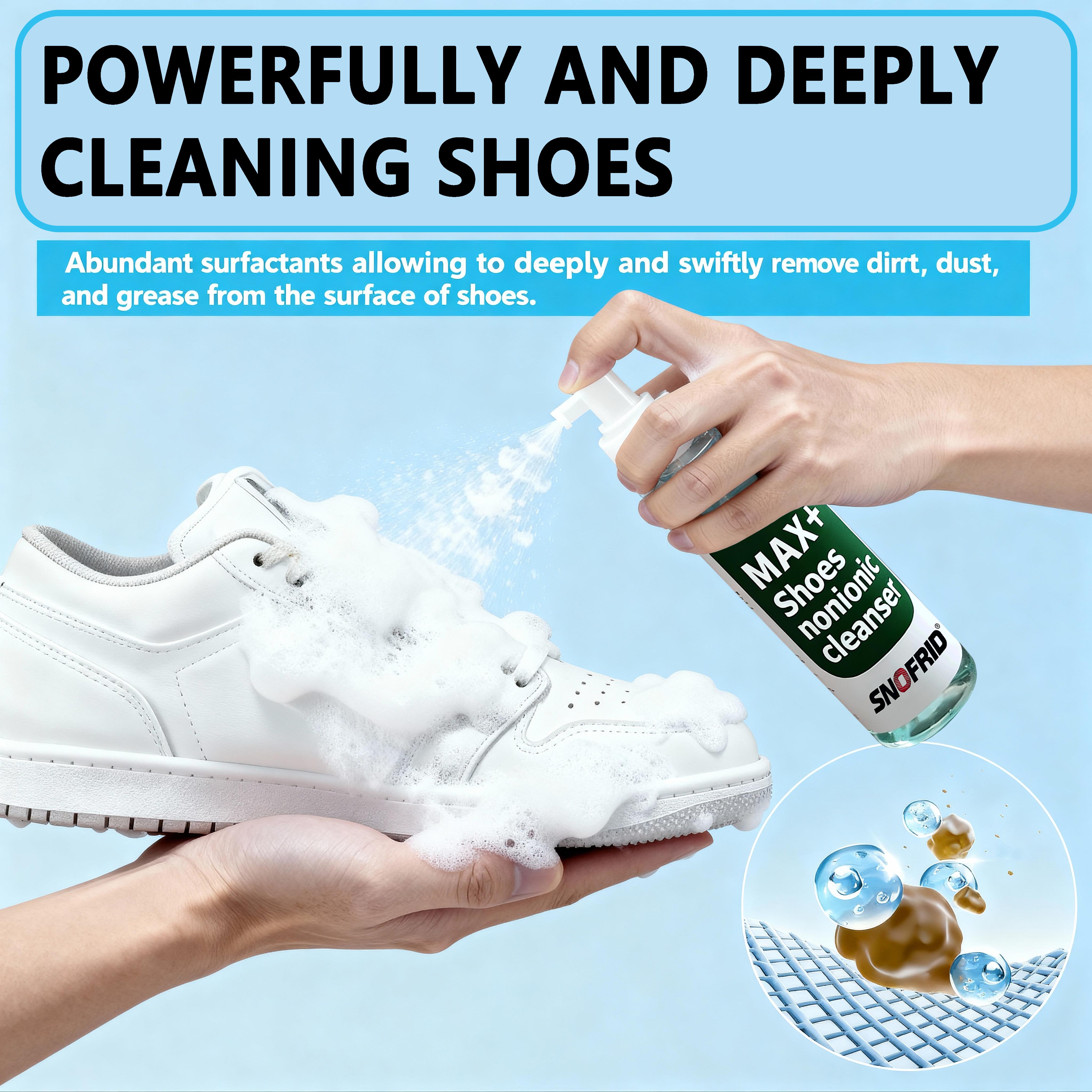 Sonfrid Shoe Cleaner Kits (6.8 oz), Water-Free Foam Shoe Cleaner with Shoe Brush, Sneaker Care, Ideal for Footwear, Full Grain Leather