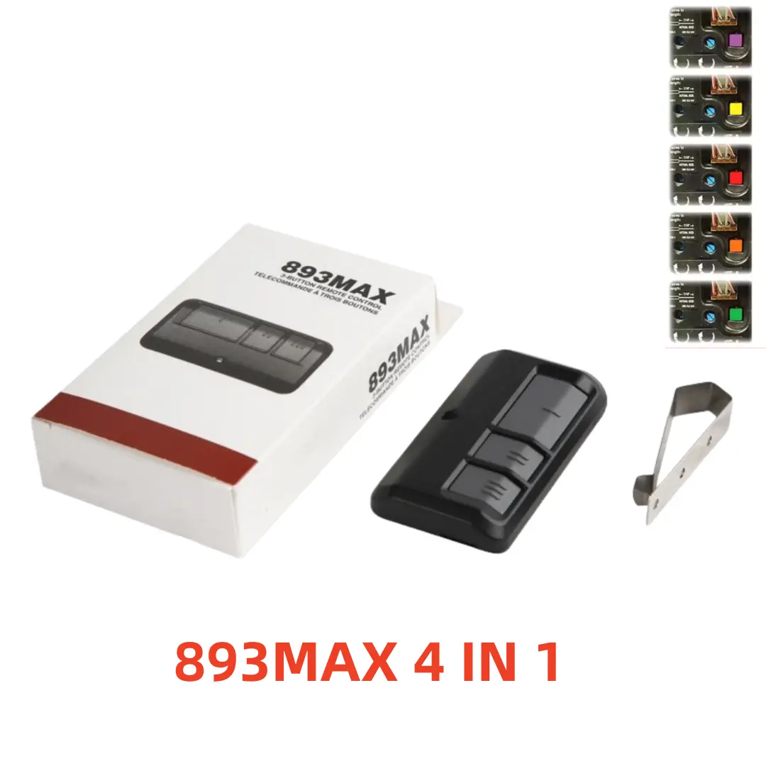 Liftmaster 893MAX 3-Button Smart Home Remote Door Opener - 315/390MHz Metal-ABS Universal Replacement (Security+2.0 Rolling Code), 52g, 13.5*7.5*3cm, 1 Year, 3V CR2032 Ready Batteries, Easy Replacement for 371LM,971LM,81LM,891LM
