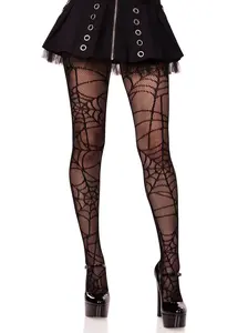 Leg Avenue Spiderweb Net Tights for Halloween Goth and Witchy Women Costumes Piece Stretchy Fishnet Fabric Breathable Everyday Stockings