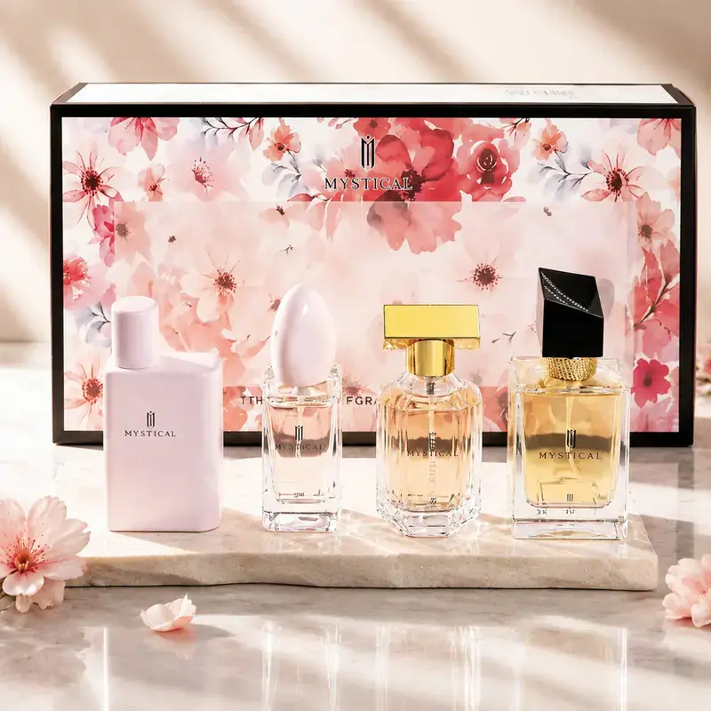 MYSTICAL 4-Piece Women's Perfume | Rose, Vanilla & Patchouli | 120ml Total | Travel-Friendly Long-Lasting | Daily Wear & Dates | perfumes para mujer, long lasting women perfumes, perfume for women luxury fragrance collection curations