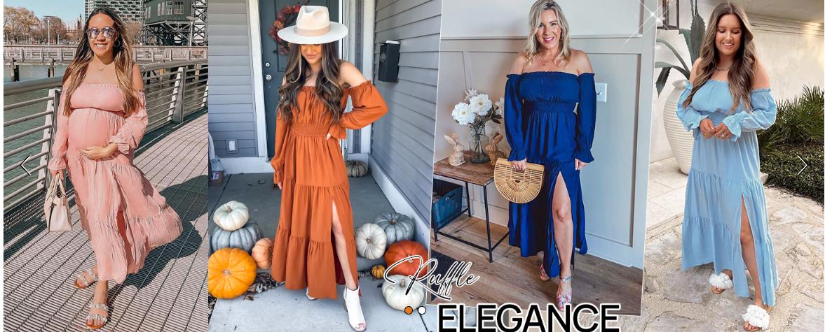 ZESICA Women's 2025 Boho Sexy Off Shoulder Long Sleeve Smocked High Waist Side Split Flowy A Line Tiered Long Maxi Dress