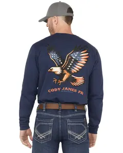 Cody James Men's Fr Eagle Long Sleeve Graphic Work Shirt - Cjfrfa25k1-Nvy