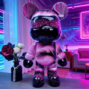 Fluid Bear - Handmade Resin Art Toy - Unique One-of-a-kind Desktop Ornament - TrendyRoom Decor furnishings & Gift Idea - Modern Home Office Accent