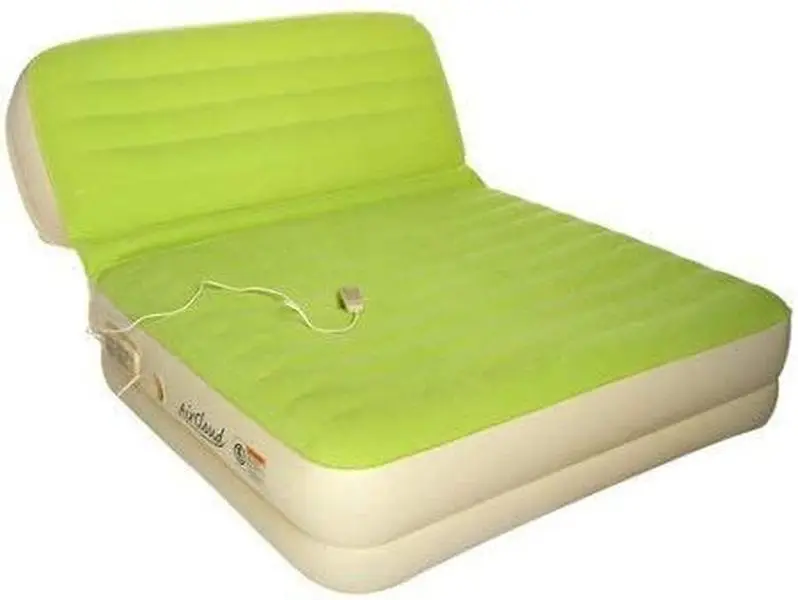 Green Air Cloud Queen Size Incline Back Sleep Support Inflatable Bed with Slumber-Matic 6-Button Magic Wand, Remote Control, Automatic Shut-Off, Extra Plush Softness for Movie Night & Easy Movie Binging