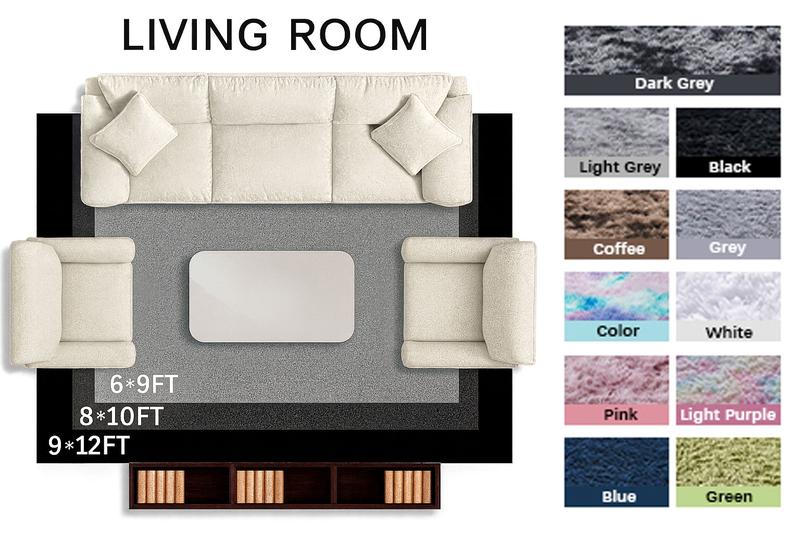 TABAYON Fluffy Rug for Living Room Large Shaggy Tie-Dye Area Rugs Non-Slip Carpet for Bedroom Soft Playroom Mat Cool Rugs New Year Home Decor Valentine's Day Gift