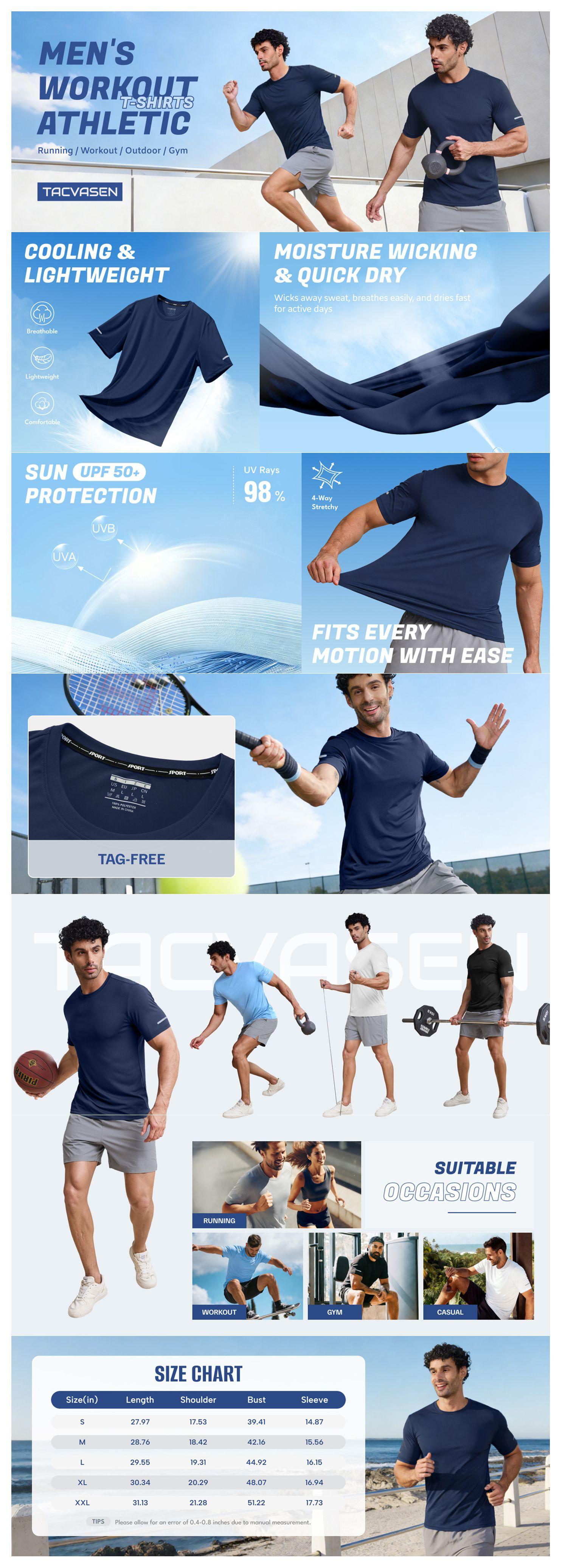 MAGCOMSEN 1/3 Pack Men's Workout Short Sleeve Swim UPF 50+ Sun Protection Athletic T-Shirt Crew Neck Dry Fit Gym Shirts