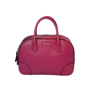 Pre-owned GUCCI Diamante Leather Top Handle Bags Diamante Textured Leather Top Handle Bag with Strap