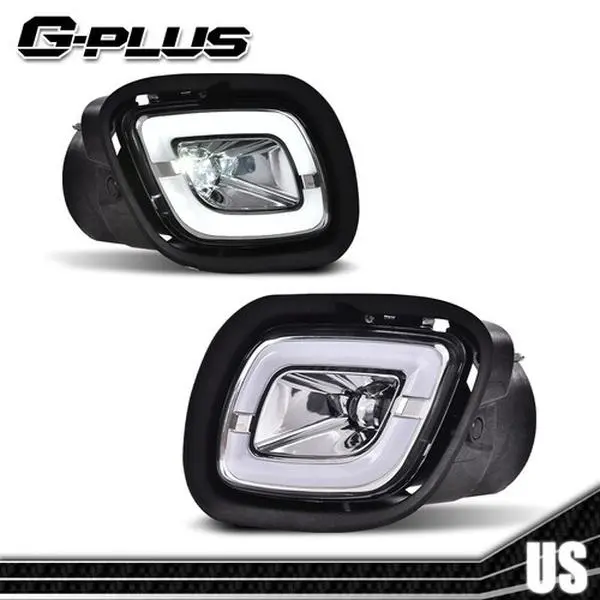 G-PLUS Fog Lights for 2008-2017 Freightliner Cascadia OE Style Clear Lens Halogen Fog Light Assembly