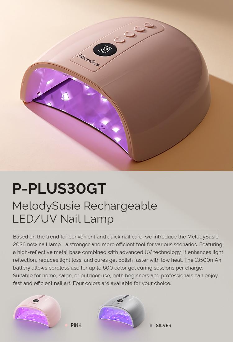 New Upgraded P-PLUS30GT Rechargeable Cordless UV/LED Nail Lamp Cures All Gels, Especially Builder, Hard, Extension, Acrylic & Chrome Gel Polishes