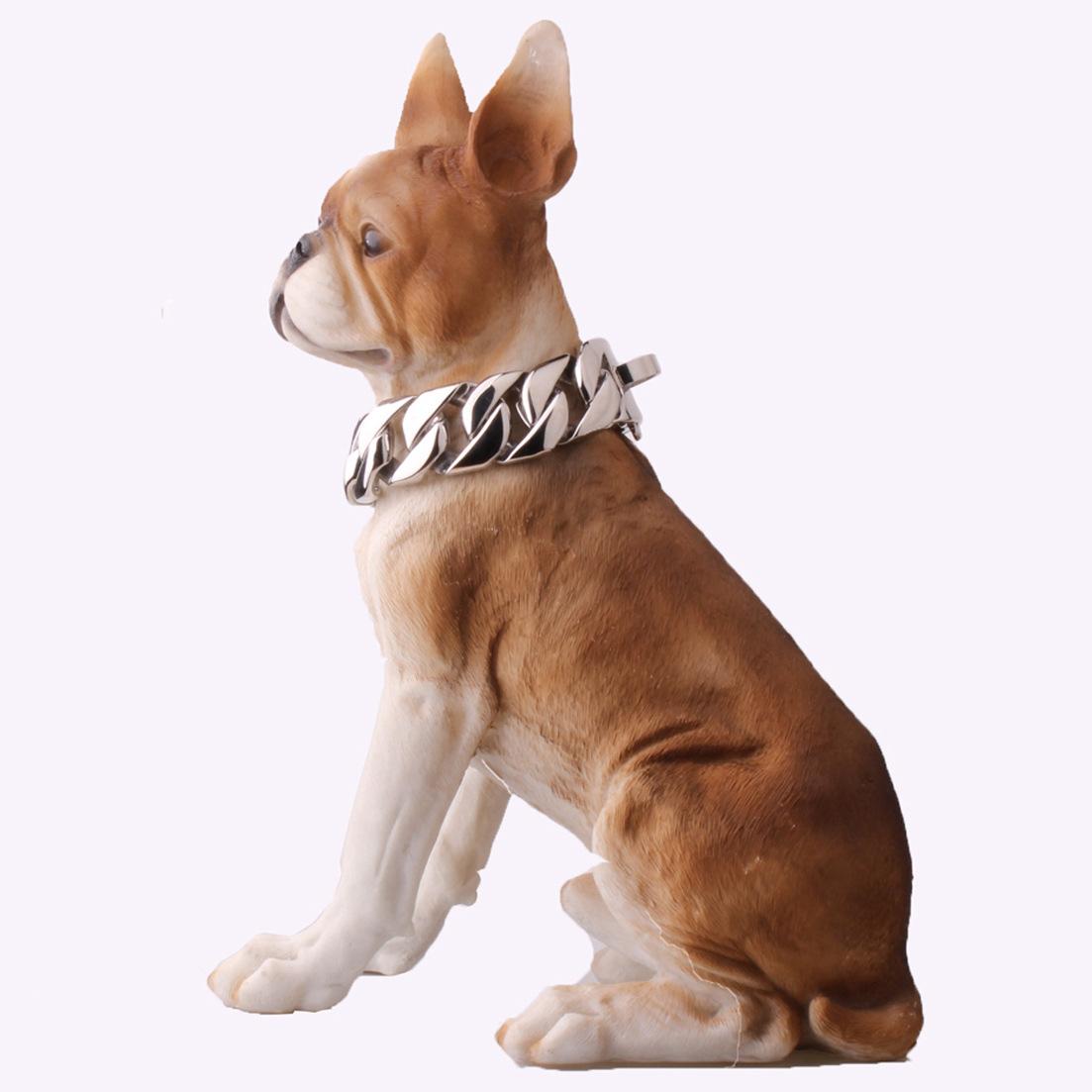 32mm Stainless Steel Dog Collar Dog Necklace Gold Dog Chain Fierce Dog Castro Bully Doberman Bulldog Dog Chain