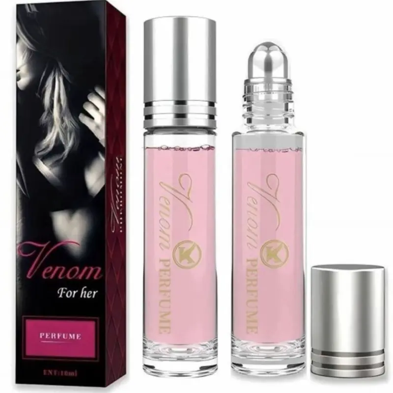 2 Bottles Venom Pheromone Perfume for Her,0.34oz Lightweight Long-Lasting Roll-on Infused Essential Oil Cologne Perfume for Women,Luxurious Alluring Aroma Attractive Confidence Seductive
