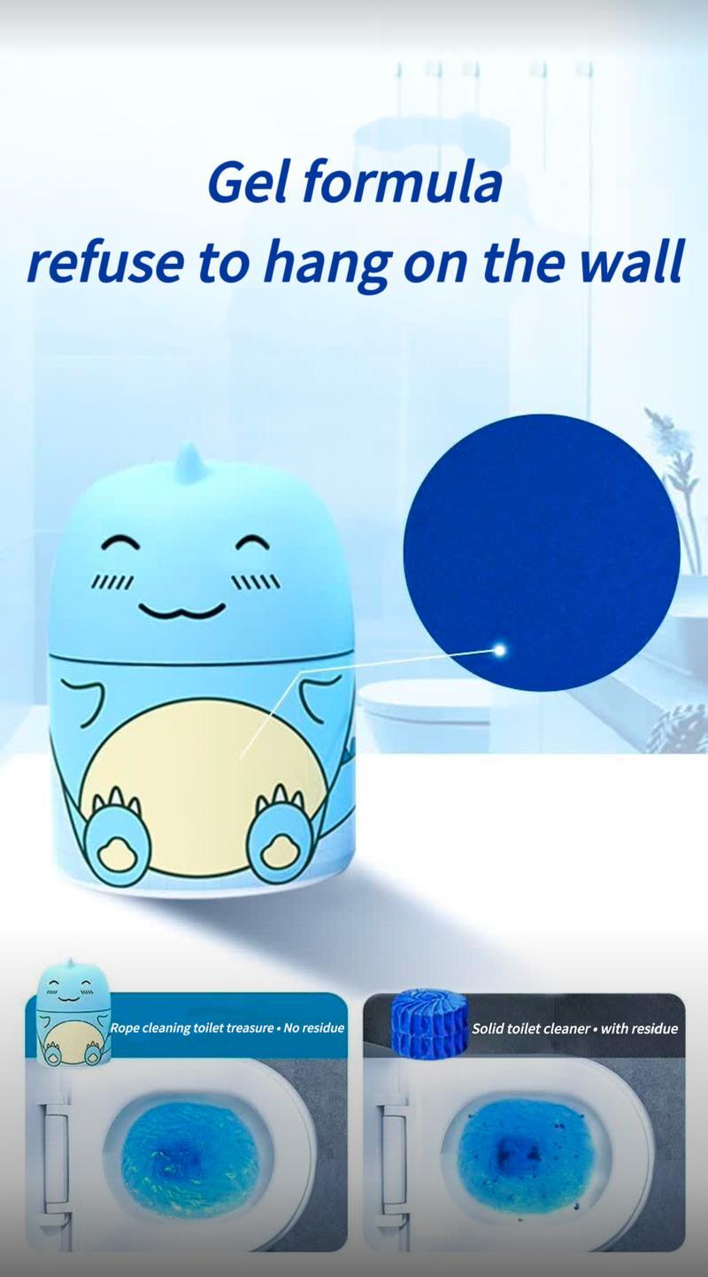 3PCS Toilet Bowl Cleaner Bottle, Cute Dinosaur-Shaped Bathroom Toilet Tank Cleaner with Ocean, Jasmine, and Peach Scent full head coverage