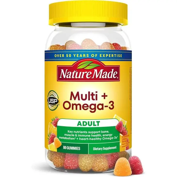 Nature Made Multivitamin + Omega-3, Multivitamin Gummies for Adults, 140 Ct
