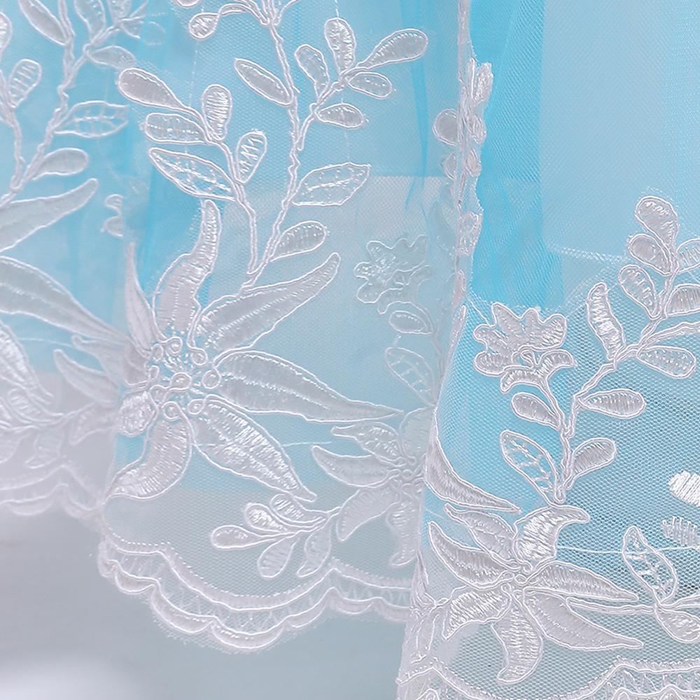 231 Lilac Kids Clothes Embroidered Bow Princess Long Gown Children Formal Graduation Party Prom Dress White Flower Girls 3-14Y