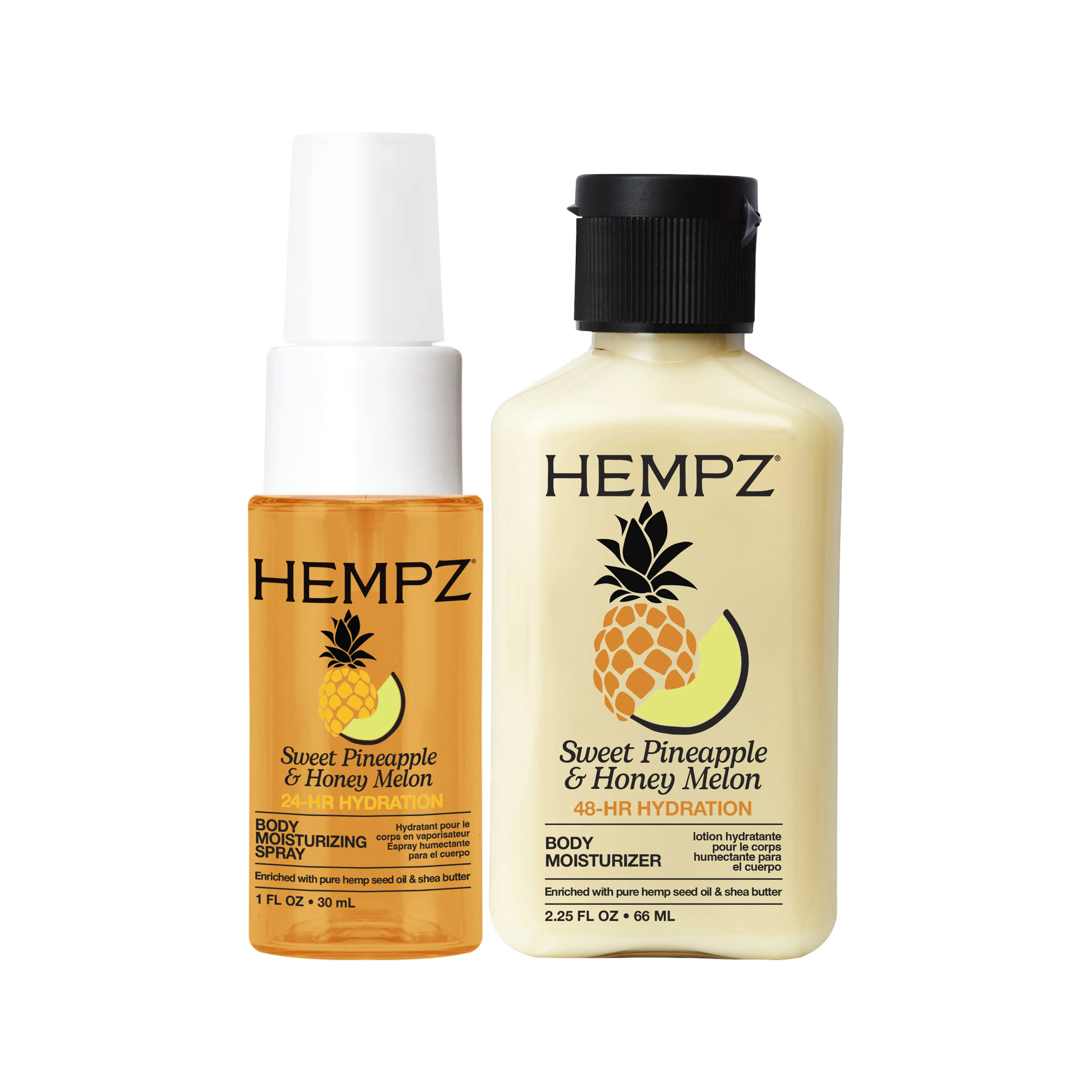 Hempz Exclusive Sweet Pineapple & Honey Melon Moisturizing Fragrance Spray & Body Lotion Travel Bundle Hempz Exclusive Sweet Pineapple & Honey Melon Moisturizing Fragrance Spray & Body Lotion Travel Bundle