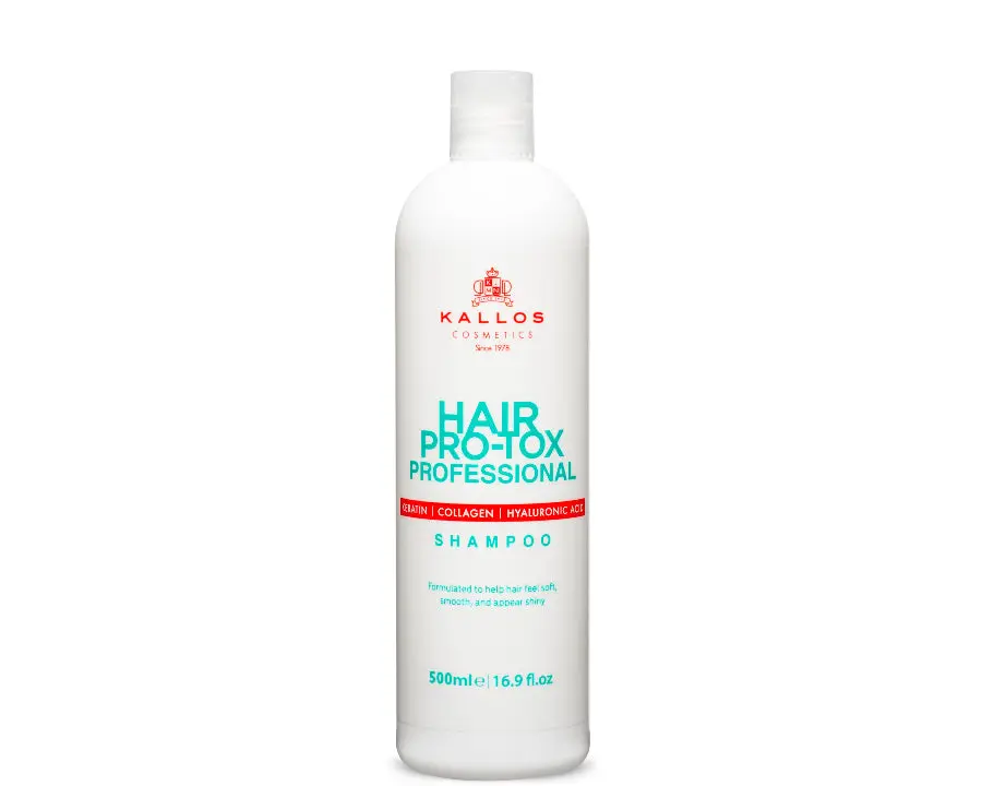 Keratin Collagen Hyaluronic Acid Shampoo - Kallos Pro-Tox - Professional Salon Grade - Dry Damaged Fine Hair - Coconut Oil