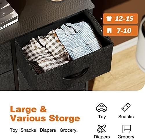 Sweet Furniture Dresser for Bedroom Organizer Storage Drawers with 8 Drawers, Steel Frame, Wood Top, Closet & Entryway