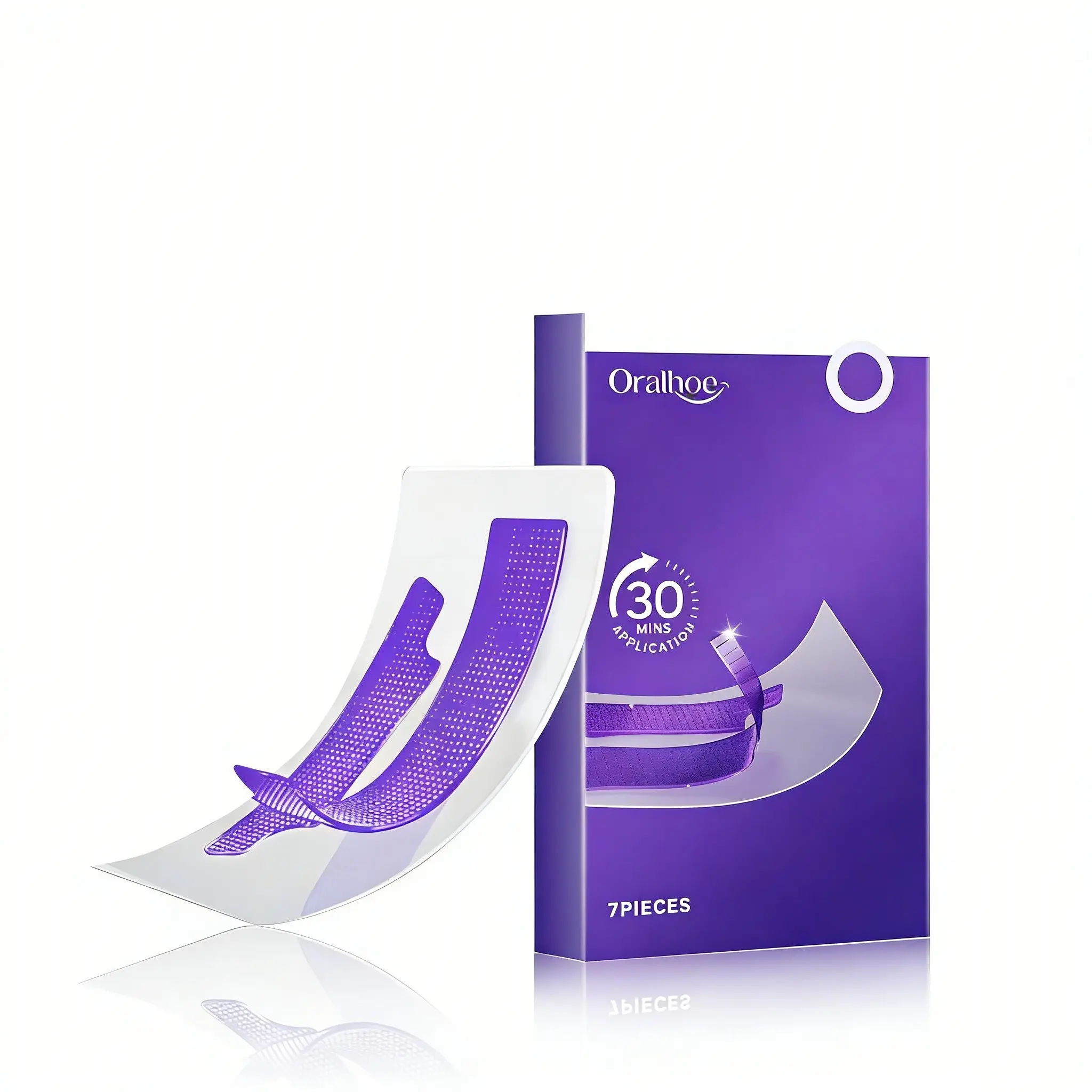 Oralhoe 30-Minute Teeth Brightener Strips, Teeth Whitener, Gentle for Sensitive Teeth, Stain Removal for Coffee & Wine, Teeth Brightening Kit, 7-Pack At-Home Kit, Solid Form