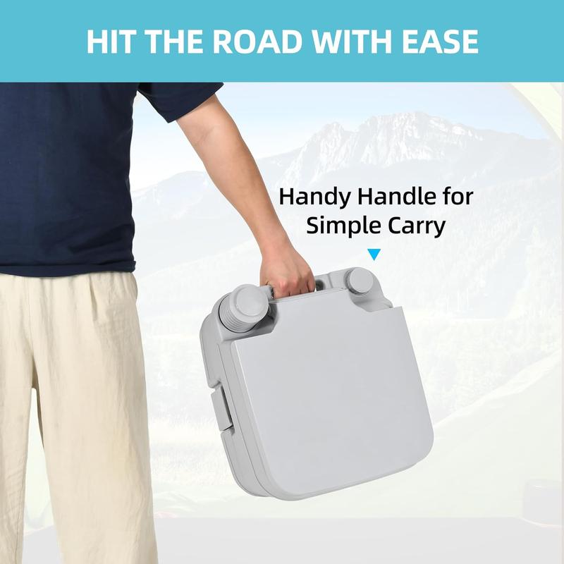 YITAMOTOR 2.6 Gallon Portable Toilet Camping Porta Potty RV Toilet with Powerful Flush Pump Odor-Sealing Slide Valve Leakproof for Adults Hiking Outdoors Travel
