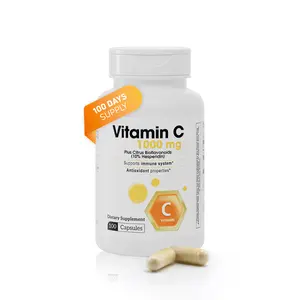 Vitamin C 1,000 mg with 100 mg of Bioflavonoids, Supports a Healthy Immune System & Antioxidant Protection 100 Capsules