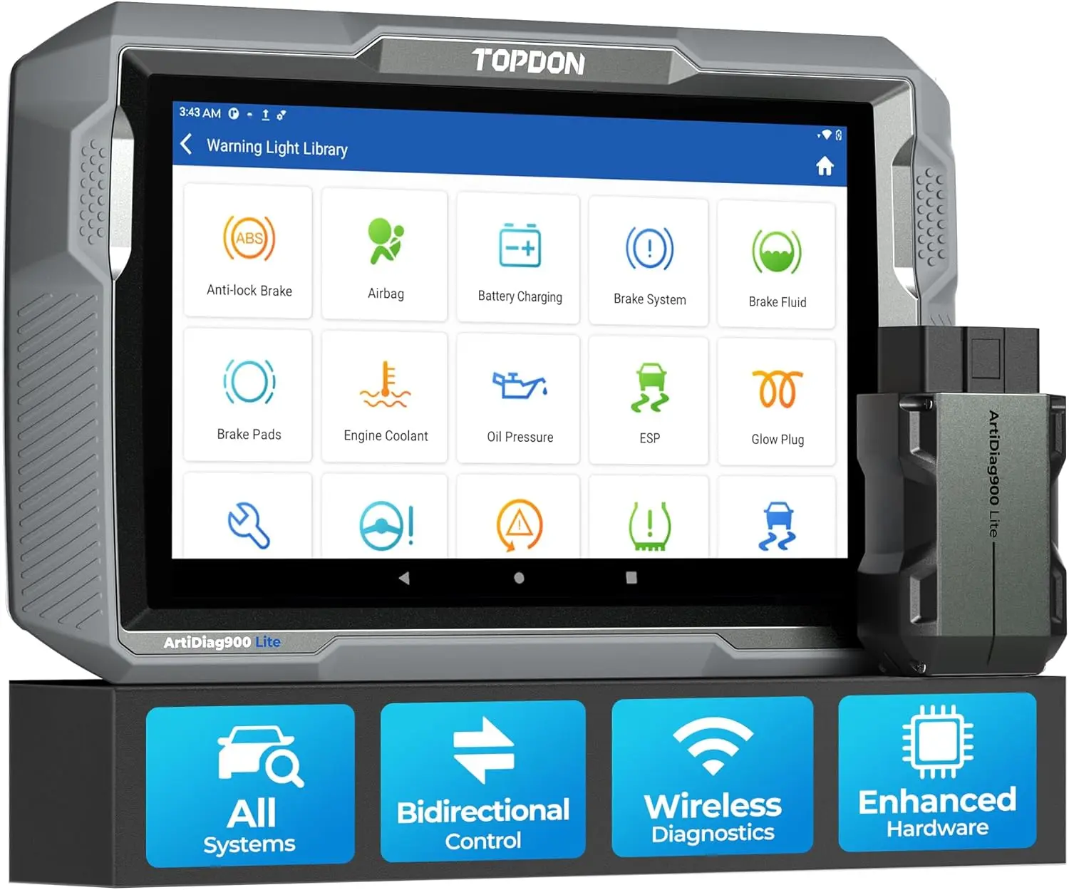 TOPDON  ArtiDiag900 Lite Automotive Diagnostic Scan Tool for Full System, Wireless OBD2 Scanner for Car with Active Test, FCA AutoAuth AutoVIN, 2 Years Free Update Car Voltage Tester Battery Tester